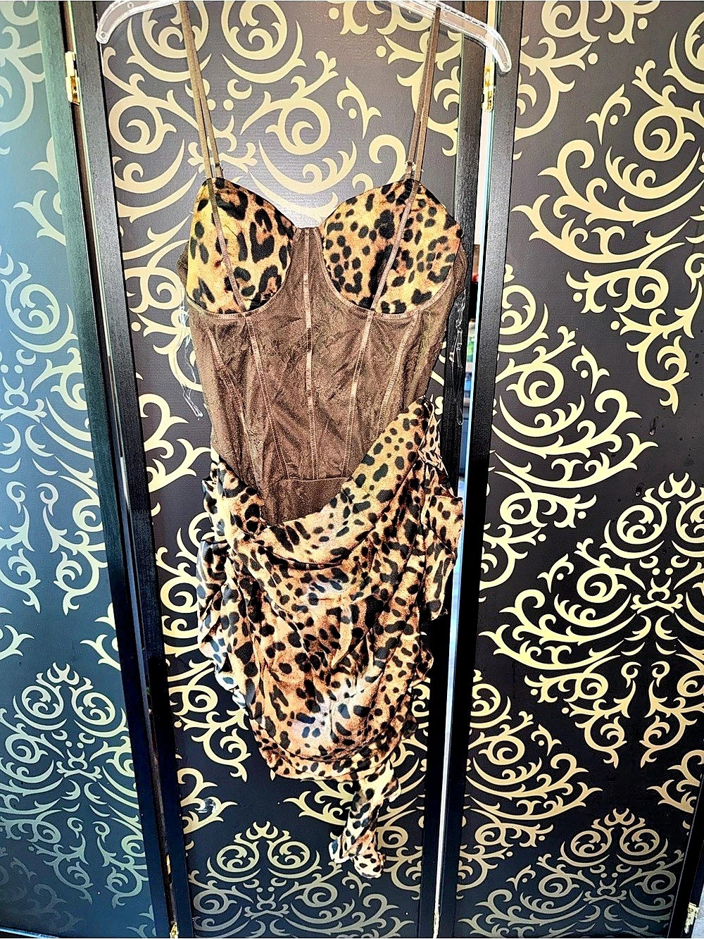 Fashion Nova Wild Passion Leopard Satin Mini Dress Leopard Satin Mini Dress Size